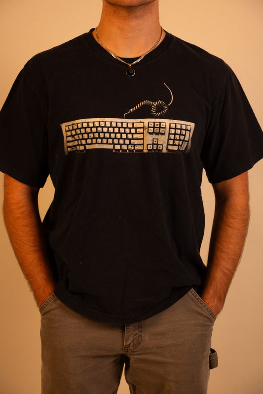 Supreme Keyboard Mind Your Business T Shirt Navy Sz Large